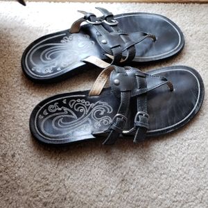 Olukai leather sandals Black